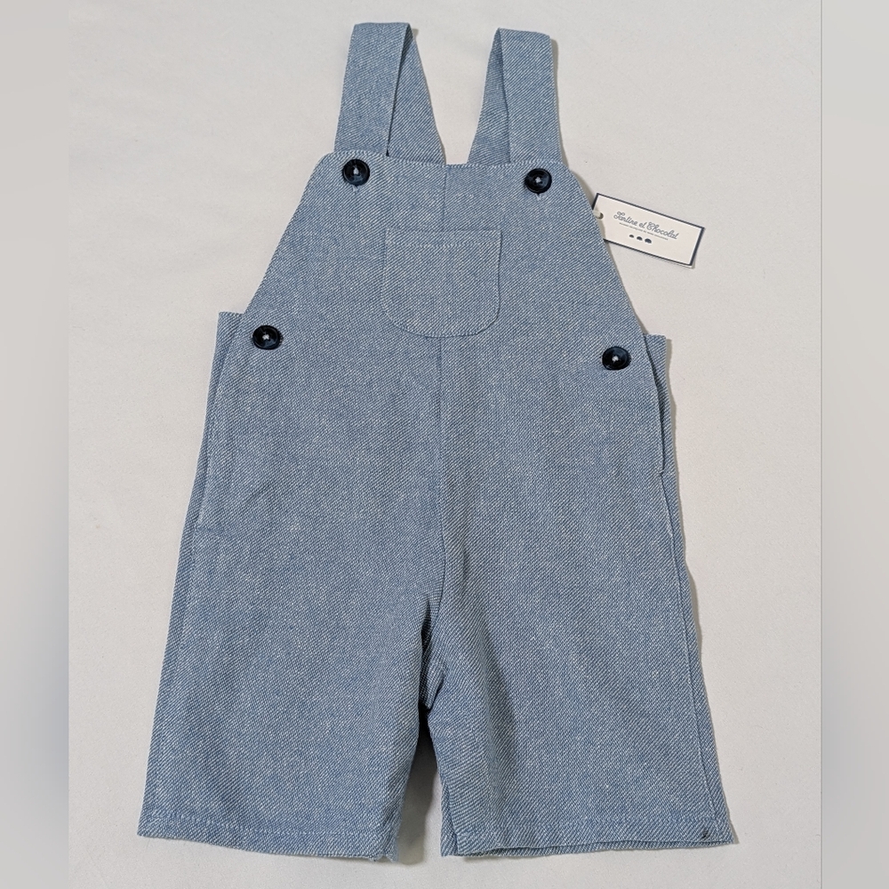 Tartine et Chocolat Baby Blue Overalls 18M Luxury French Designer NWT